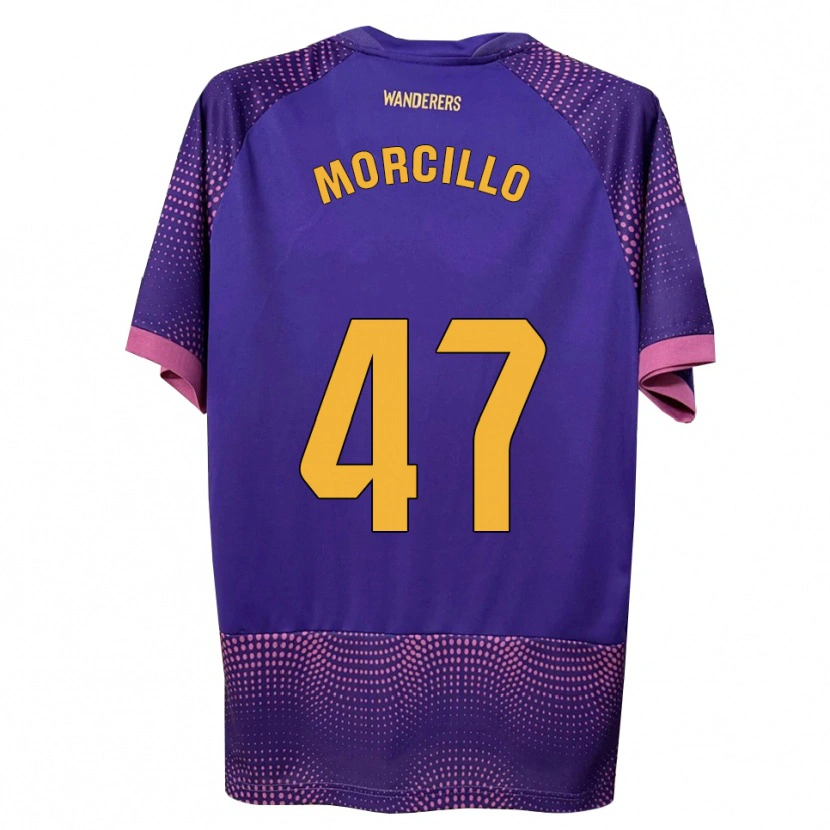 Danxen Donna Maglia Javi Morcillo #47 Viola Bianco Rosa Kit Gara Away 2026/27 Maglietta