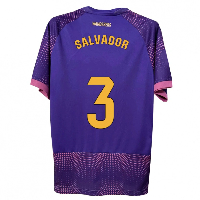 Danxen Donna Maglia Nico Salvador #3 Viola Bianco Rosa Kit Gara Away 2026/27 Maglietta