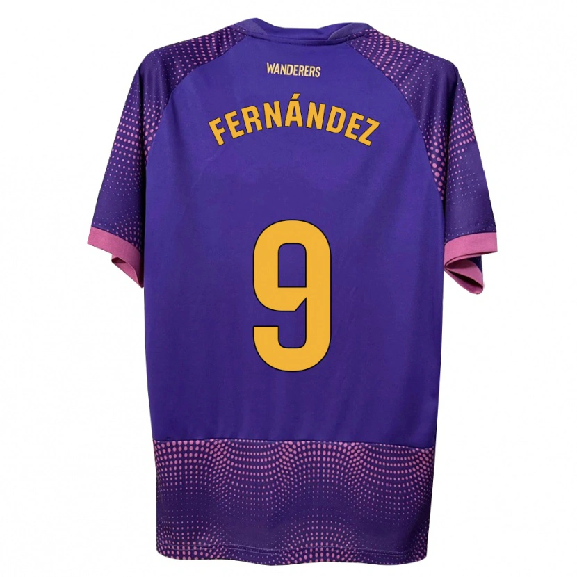 Danxen Donna Maglia Ismael Fernández #9 Viola Bianco Rosa Kit Gara Away 2026/27 Maglietta