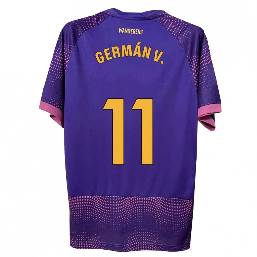 Danxen Donna Maglia Germán Valera #11 Viola Bianco Rosa Kit Gara Away 2026/27 Maglietta