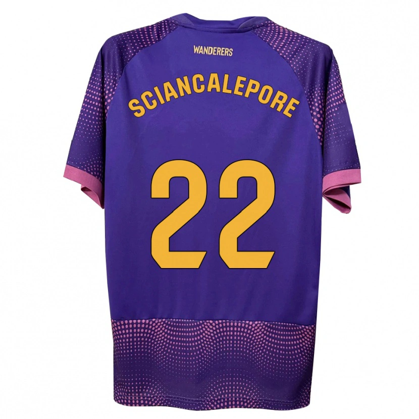 Danxen Donna Maglia Mateo Sciancalepore #22 Viola Bianco Rosa Kit Gara Away 2026/27 Maglietta