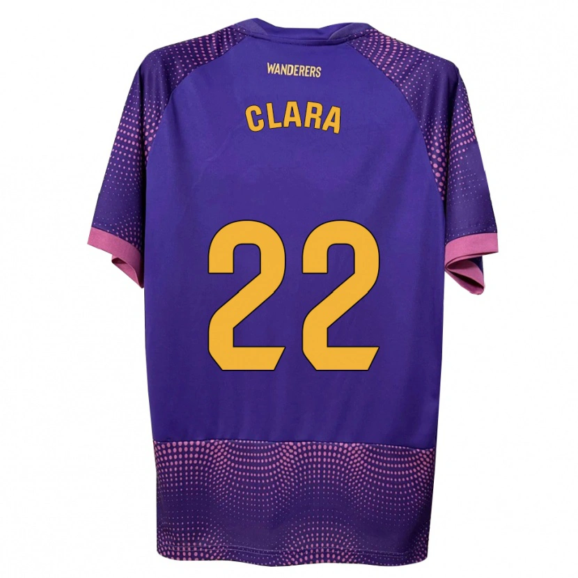 Danxen Donna Maglia Clara Ferrer Gallego #22 Viola Bianco Rosa Kit Gara Away 2026/27 Maglietta