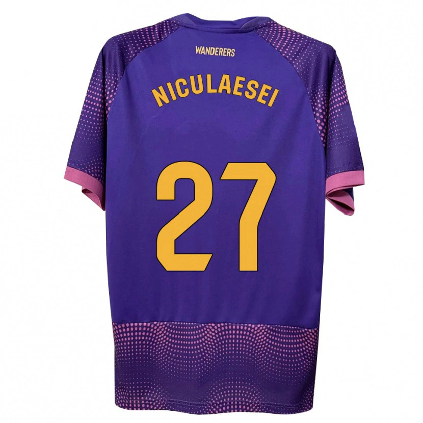 Danxen Donna Maglia Albert Niculăesei #27 Viola Bianco Rosa Kit Gara Away 2026/27 Maglietta