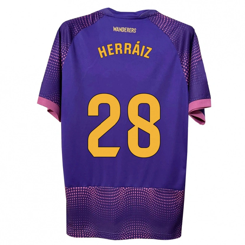 Danxen Donna Maglia Alex Herráiz #28 Viola Bianco Rosa Kit Gara Away 2026/27 Maglietta