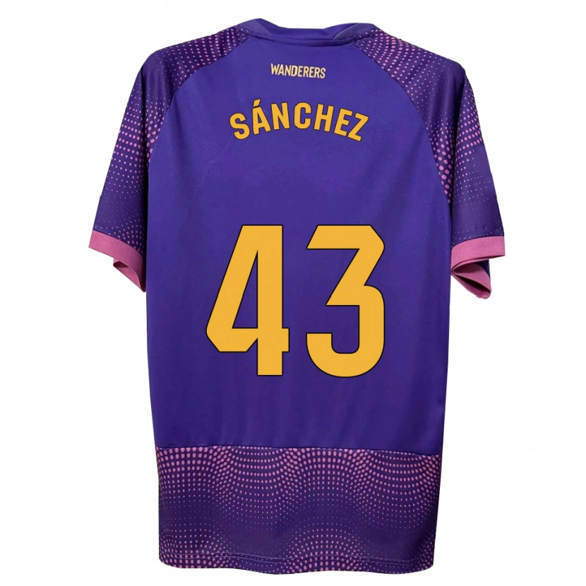 Danxen Donna Maglia Diego Sánchez #43 Viola Bianco Rosa Kit Gara Away 2026/27 Maglietta