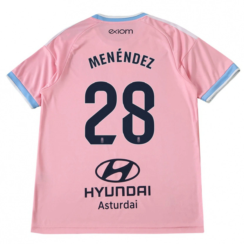 Danxen Donna Maglia Diego Menéndez #28 Blu Fiordaliso Rosa Kit Gara Away 2026/27 Maglietta