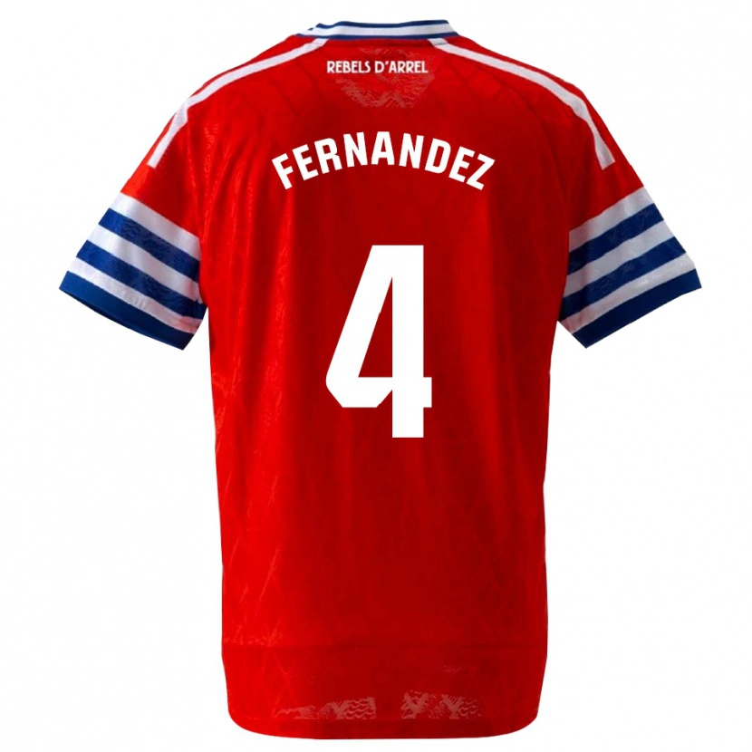 Danxen Donna Maglia Marcos Fernández #4 Blu Reale Rosso Kit Gara Away 2026/27 Maglietta