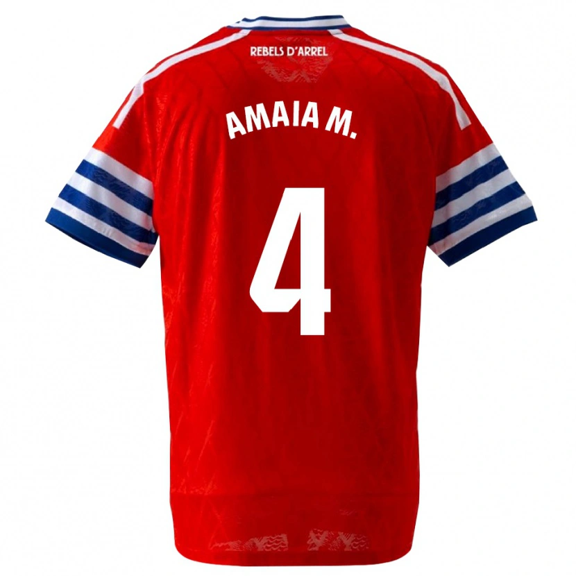 Danxen Donna Maglia Amaia Martínez De La Peña #4 Blu Reale Rosso Kit Gara Away 2026/27 Maglietta