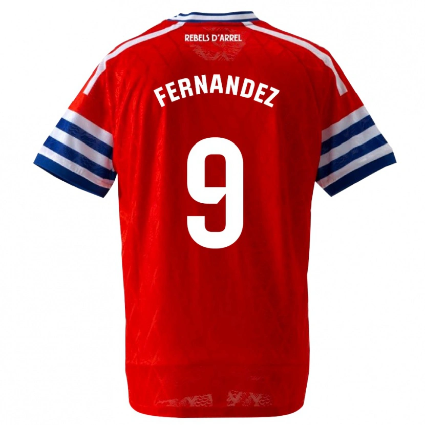 Danxen Donna Maglia Roberto Fernández #9 Blu Reale Rosso Kit Gara Away 2026/27 Maglietta