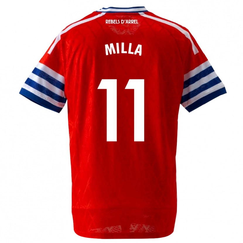 Danxen Donna Maglia Pere Milla #11 Blu Reale Rosso Kit Gara Away 2026/27 Maglietta