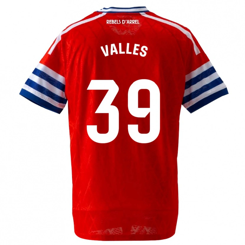 Danxen Donna Maglia Gastón Valles #39 Blu Reale Rosso Kit Gara Away 2026/27 Maglietta