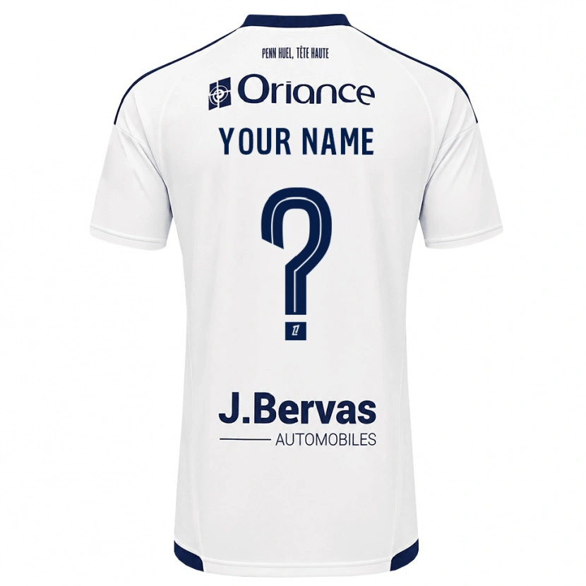 Danxen Donna Maglia Il Tuo Nome #0 Navy Bianco Kit Gara Away 2026/27 Maglietta