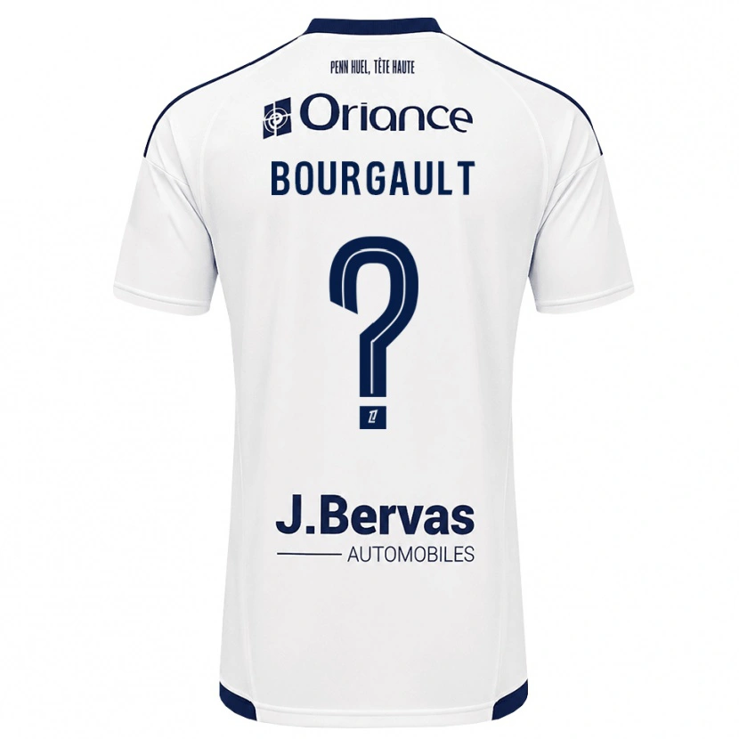 Danxen Donna Maglia Justin Bourgault #0 Navy Bianco Kit Gara Away 2026/27 Maglietta