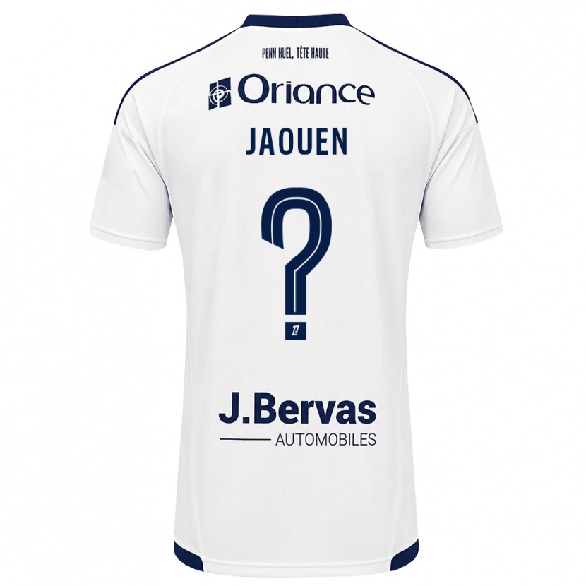 Danxen Donna Maglia Léane Jaouen #0 Navy Bianco Kit Gara Away 2026/27 Maglietta