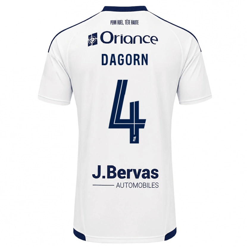 Danxen Donna Maglia Maxime Dagorn #4 Navy Bianco Kit Gara Away 2026/27 Maglietta