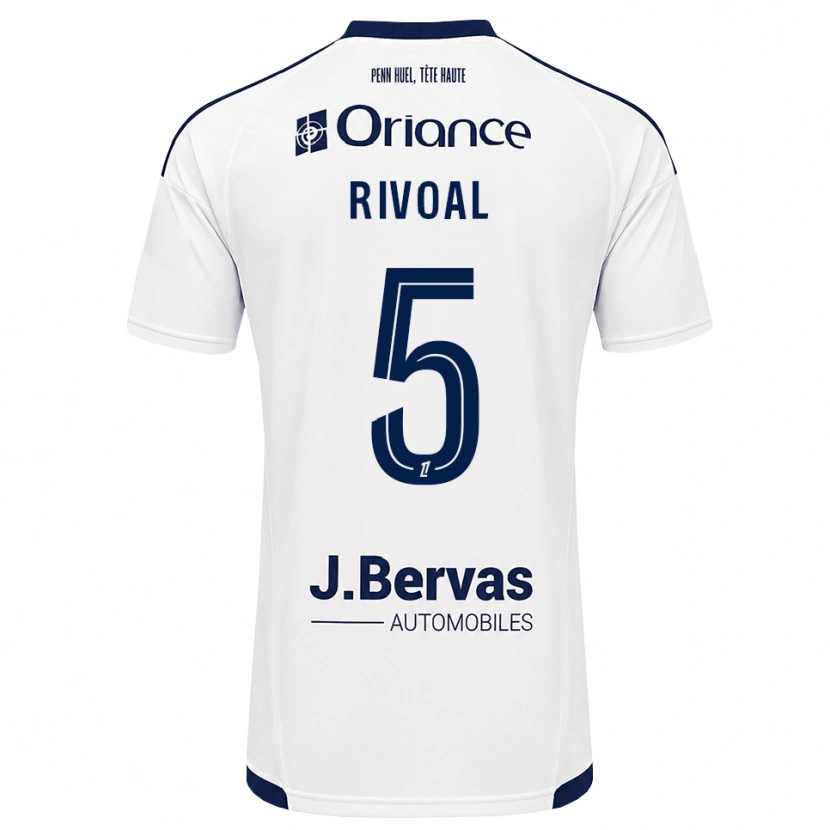 Danxen Donna Maglia Paul Rivoal #5 Navy Bianco Kit Gara Away 2026/27 Maglietta