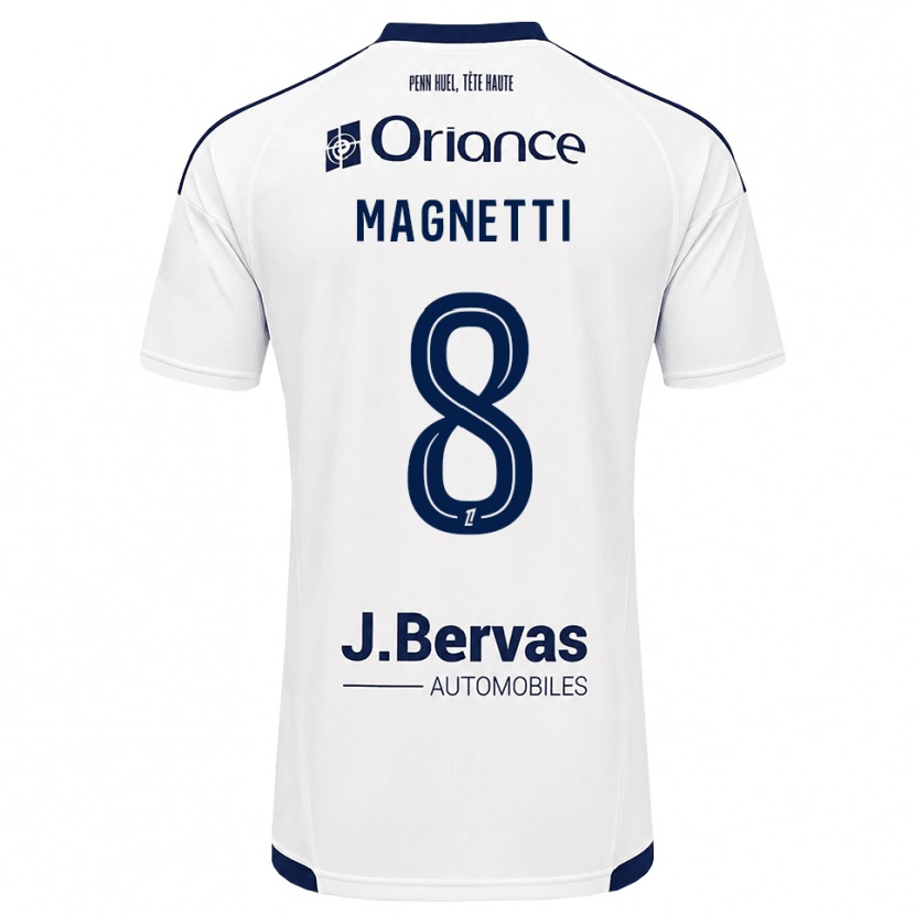 Danxen Donna Maglia Hugo Magnetti #8 Navy Bianco Kit Gara Away 2026/27 Maglietta