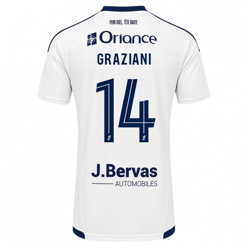 Danxen Donna Maglia Kelyan Graziani #14 Navy Bianco Kit Gara Away 2026/27 Maglietta