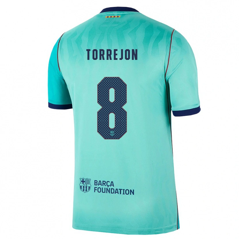 Danxen Donna Maglia Marta Torrejon #8 Acquamarina Turchese Scuro Blu Reale Kit Gara Third 2026/27 Maglietta
