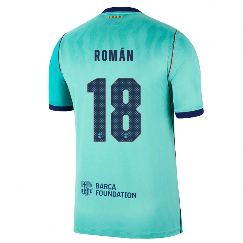 Danxen Donna Maglia Pocho Román #18 Acquamarina Turchese Scuro Blu Reale Kit Gara Third 2026/27 Maglietta
