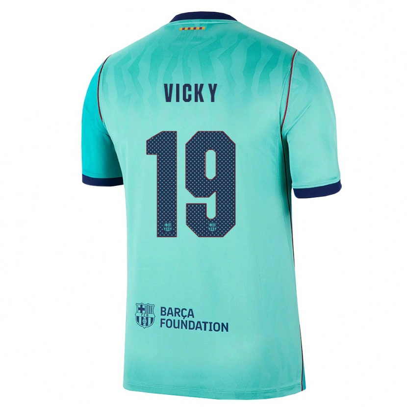 Danxen Donna Maglia Vicky López #19 Acquamarina Turchese Scuro Blu Reale Kit Gara Third 2026/27 Maglietta