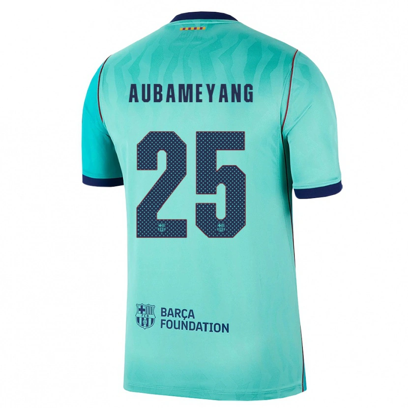 Danxen Donna Maglia Pierre Emerick Aubameyang #25 Acquamarina Turchese Scuro Blu Reale Kit Gara Third 2026/27 Maglietta
