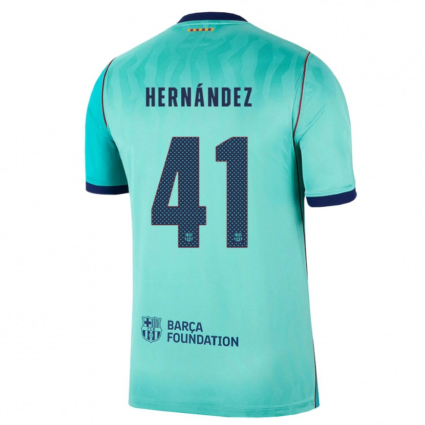 Danxen Donna Maglia Juan Hernández #41 Acquamarina Turchese Scuro Blu Reale Kit Gara Third 2026/27 Maglietta