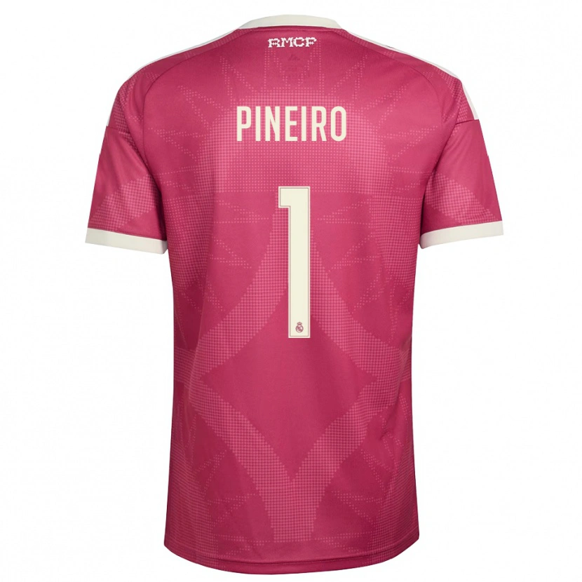 Danxen Donna Maglia Diego Pineiro #1 Rosso Viola Pallido Bianco Kit Gara Third 2026/27 Maglietta