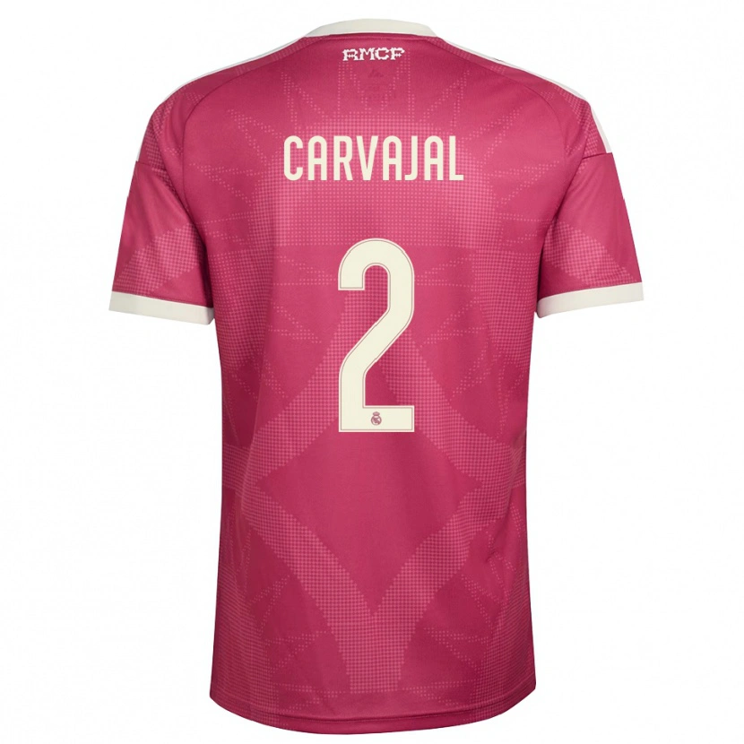 Danxen Donna Maglia Daniel Carvajal #2 Rosso Viola Pallido Bianco Kit Gara Third 2026/27 Maglietta