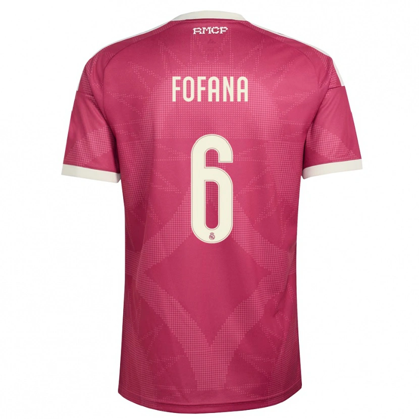 Danxen Donna Maglia Cherif Fofana #6 Rosso Viola Pallido Bianco Kit Gara Third 2026/27 Maglietta