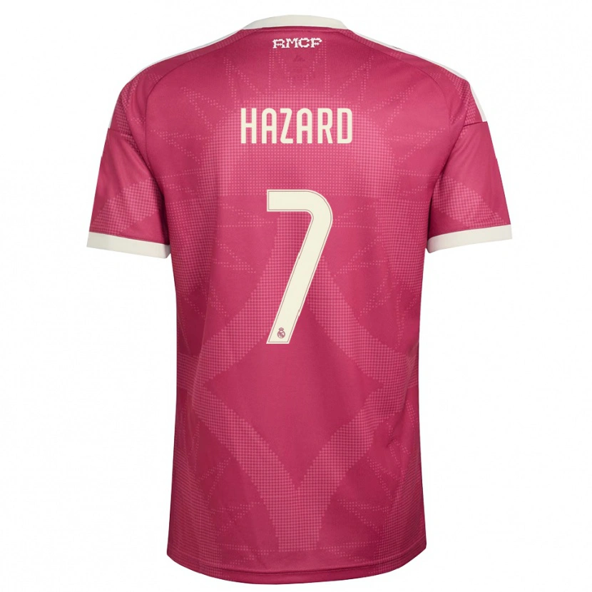 Danxen Donna Maglia Eden Hazard #7 Rosso Viola Pallido Bianco Kit Gara Third 2026/27 Maglietta