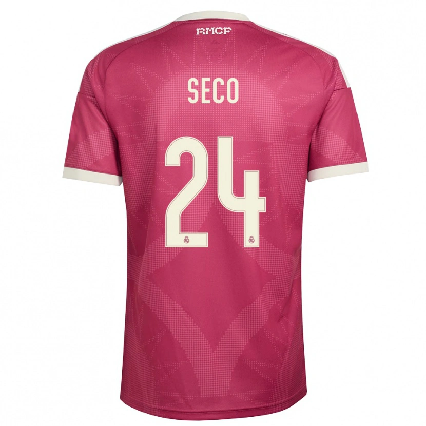 Danxen Donna Maglia Ferran Seco #24 Rosso Viola Pallido Bianco Kit Gara Third 2026/27 Maglietta