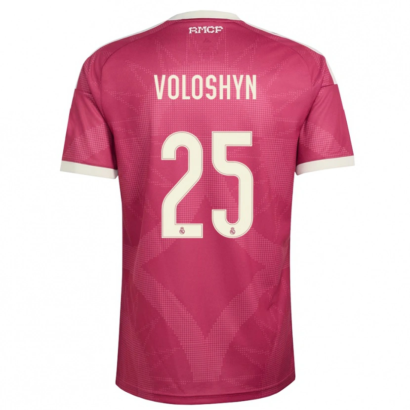 Danxen Donna Maglia Ilya Voloshyn #25 Rosso Viola Pallido Bianco Kit Gara Third 2026/27 Maglietta