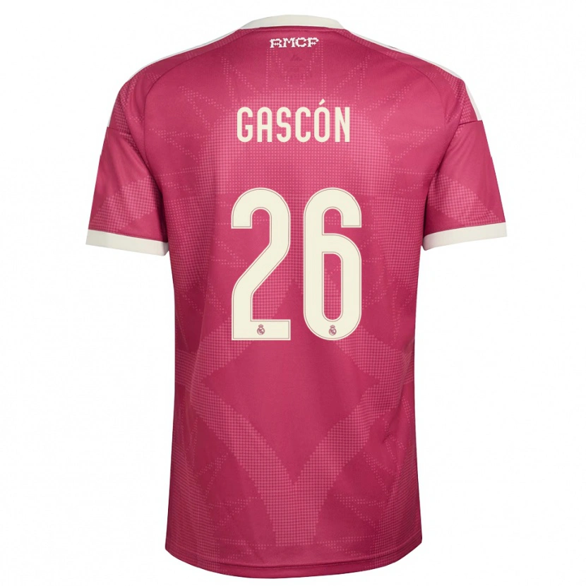 Danxen Donna Maglia Ignacio Gascón #26 Rosso Viola Pallido Bianco Kit Gara Third 2026/27 Maglietta