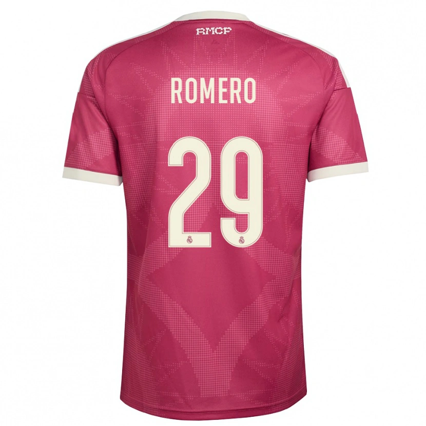 Danxen Donna Maglia Alfonso Romero #29 Rosso Viola Pallido Bianco Kit Gara Third 2026/27 Maglietta