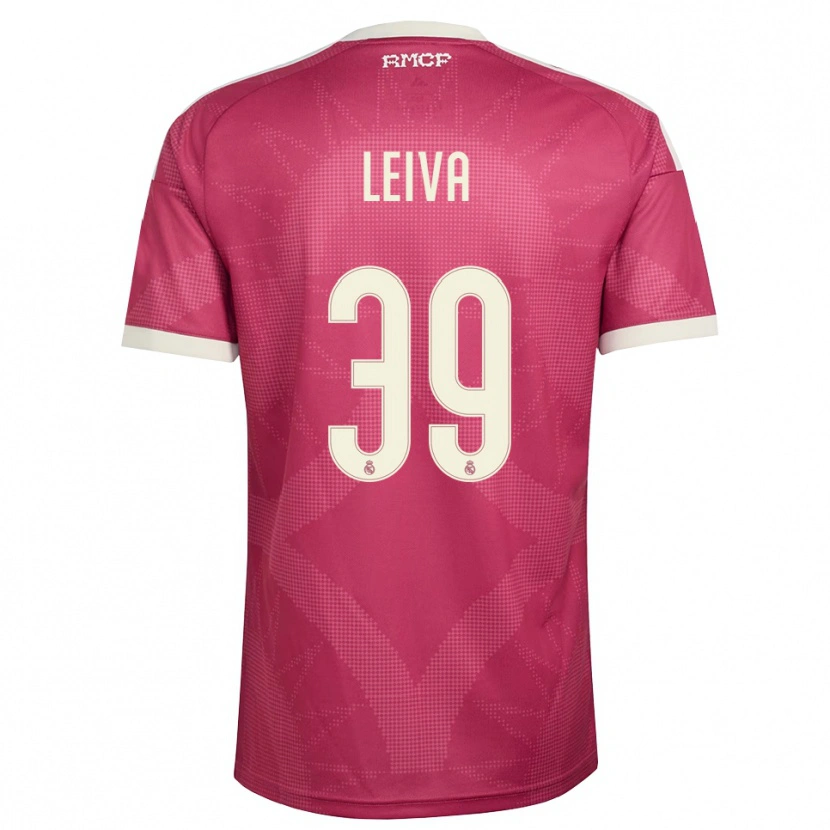 Danxen Donna Maglia Álvaro Leiva #39 Rosso Viola Pallido Bianco Kit Gara Third 2026/27 Maglietta