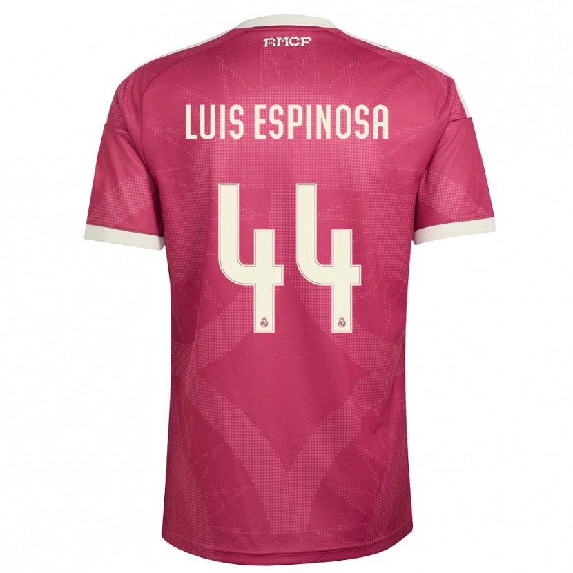 Danxen Donna Maglia José Luis Espinosa #44 Rosso Viola Pallido Bianco Kit Gara Third 2026/27 Maglietta