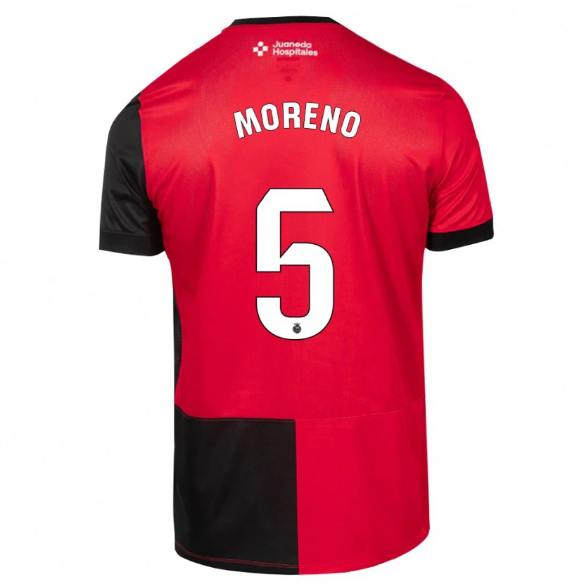 Danxen Donna Maglia Alberto Moreno #5 Nero Rosso Bianco Kit Gara Home 2026/27 Maglietta