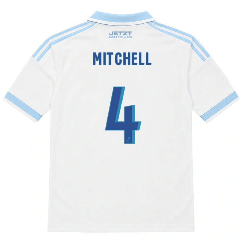 Danxen Bambino Maglia Jeyland Mitchell #4 Azzurro Chiaro Bianco Rosso Kit Gara Away 2026/27 Maglietta