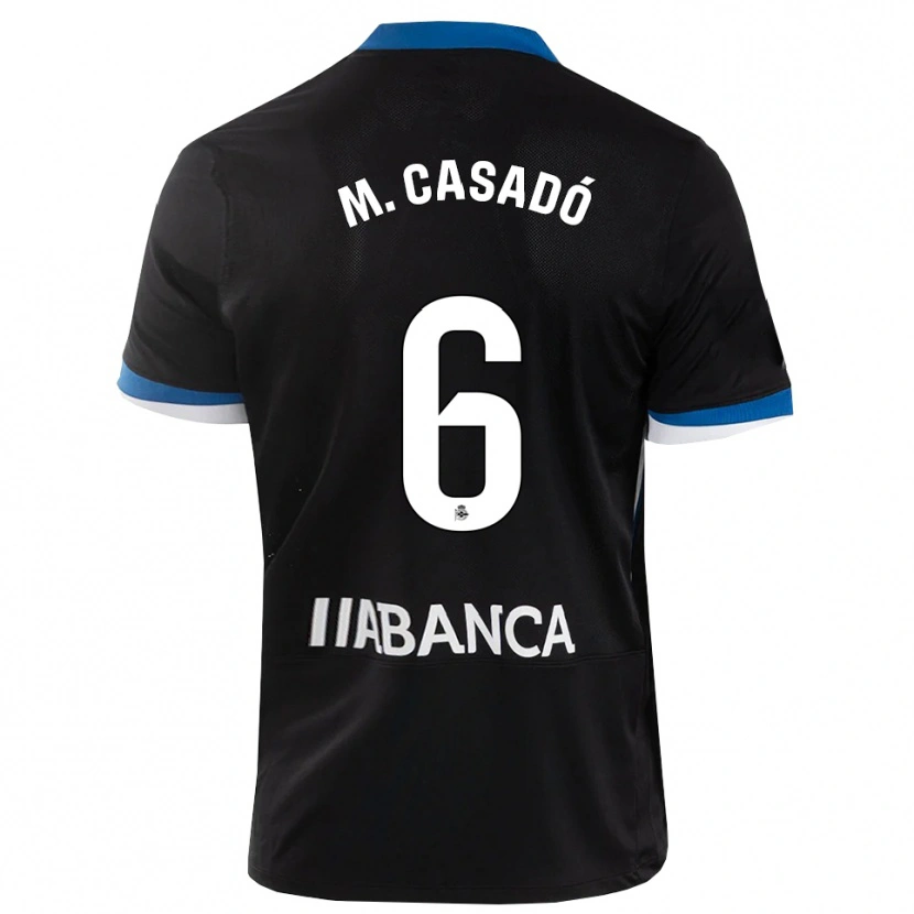 Danxen Bambino Maglia Marc Casadó #6 Nero Blu Bianco Kit Gara Away 2026/27 Maglietta