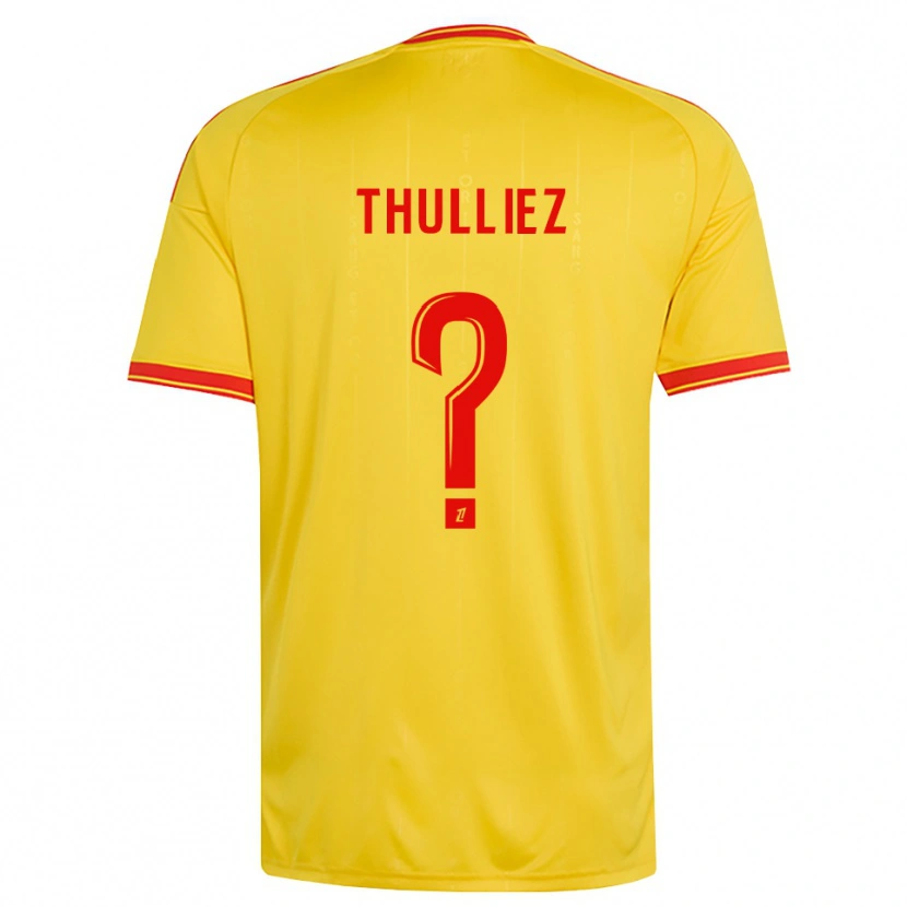 Danxen Bambino Maglia Lucie Thulliez #0 Oro Arancio Rosso Kit Gara Home 2026/27 Maglietta