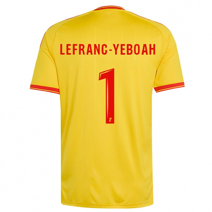 Danxen Bambino Maglia Daïvy Lefranc-Yeboah #1 Oro Arancio Rosso Kit Gara Home 2026/27 Maglietta