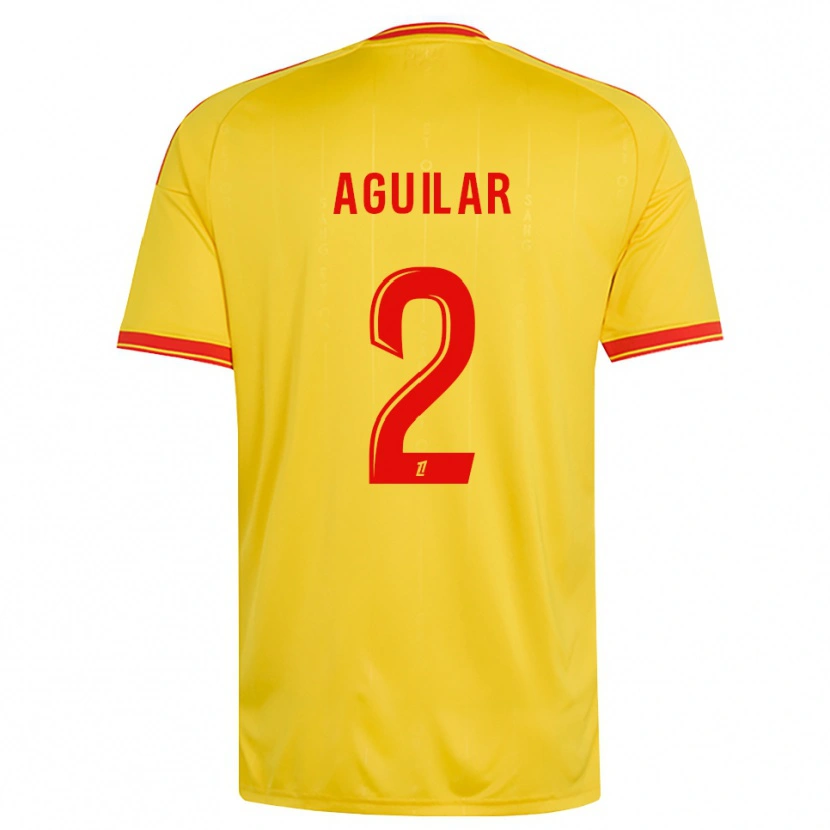 Danxen Bambino Maglia Ruben Aguilar #2 Oro Arancio Rosso Kit Gara Home 2026/27 Maglietta