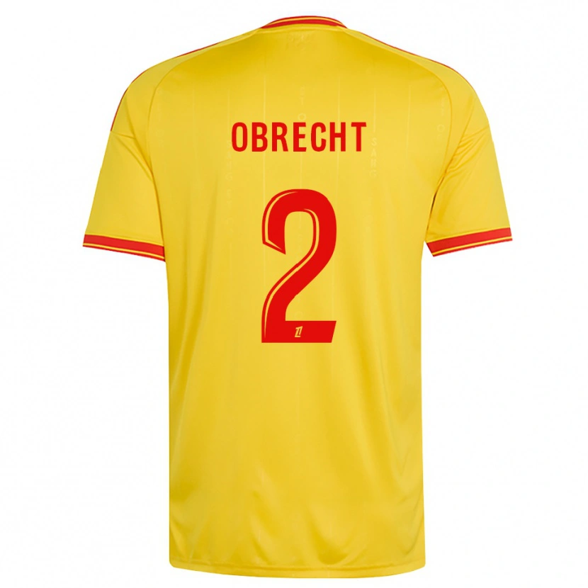 Danxen Bambino Maglia Laura Obrecht #2 Oro Arancio Rosso Kit Gara Home 2026/27 Maglietta