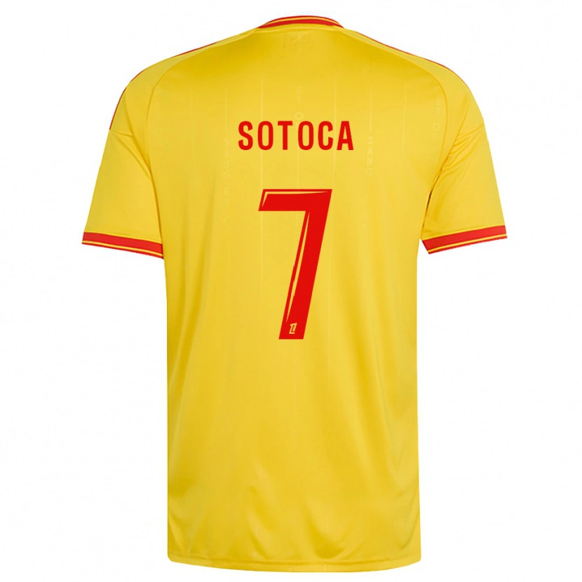 Danxen Bambino Maglia Florian Sotoca #7 Oro Arancio Rosso Kit Gara Home 2026/27 Maglietta