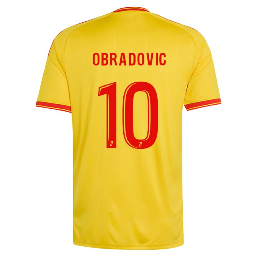 Danxen Bambino Maglia Ognjen Obradovic #10 Oro Arancio Rosso Kit Gara Home 2026/27 Maglietta