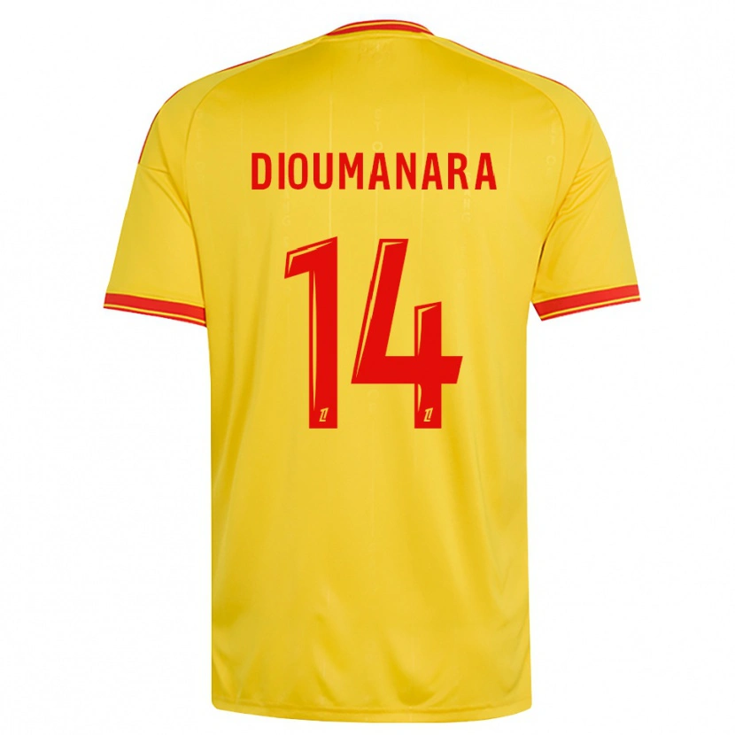 Danxen Bambino Maglia Sidi Dioumanara #14 Oro Arancio Rosso Kit Gara Home 2026/27 Maglietta