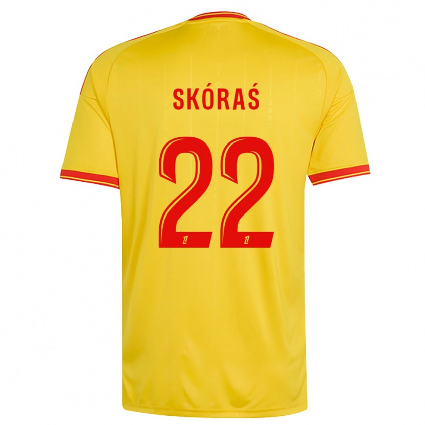 Danxen Bambino Maglia Michal Skoras #22 Oro Arancio Rosso Kit Gara Home 2026/27 Maglietta