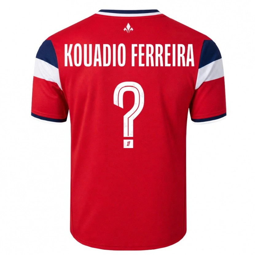 Danxen Bambino Maglia Wilfrid Kouadio Ferreira #0 Rosso Bianco Blu Reale Kit Gara Home 2026/27 Maglietta