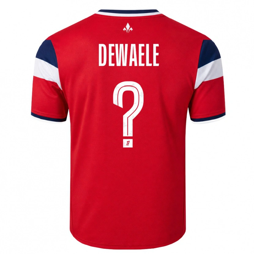 Danxen Bambino Maglia Élina Dewaele #0 Rosso Bianco Blu Reale Kit Gara Home 2026/27 Maglietta